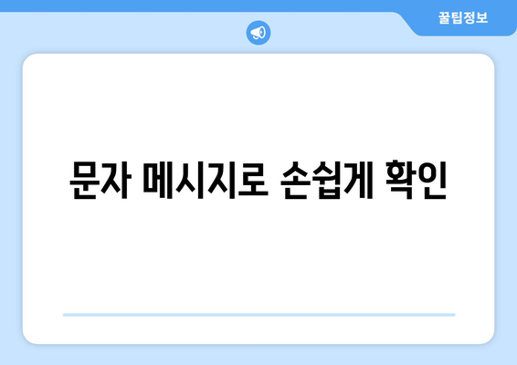 문자 메시지로 손쉽게 확인