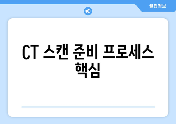 CT 스캔 준비 프로세스 핵심