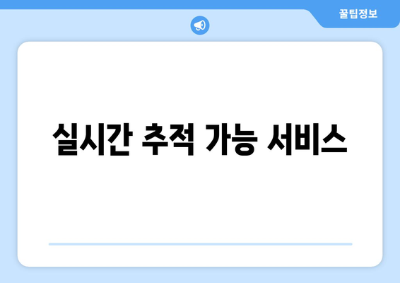 실시간 추적 가능 서비스