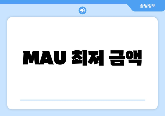 MAU 최저 금액