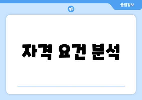 자격 요건 분석