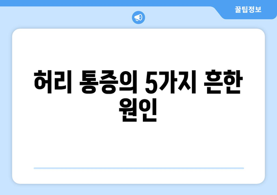 허리 통증의 5가지 흔한 원인