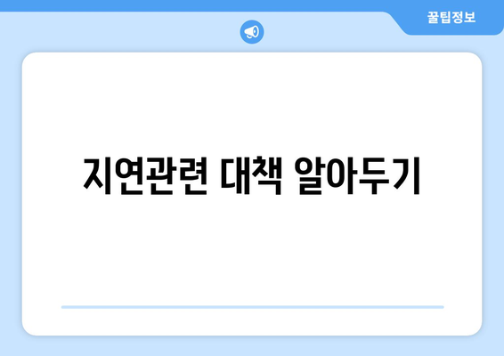 지연관련 대책 알아두기