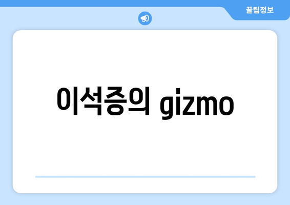 이석증의 gizmo