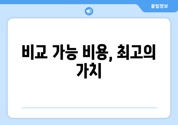 비교 가능 비용, 최고의 가치