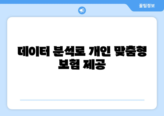 데이터 분석로 개인 맞춤형 보험 제공