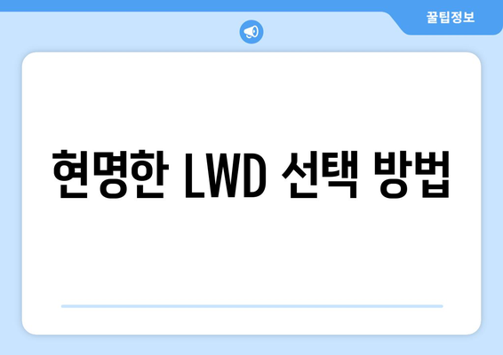 현명한 LWD 선택 방법