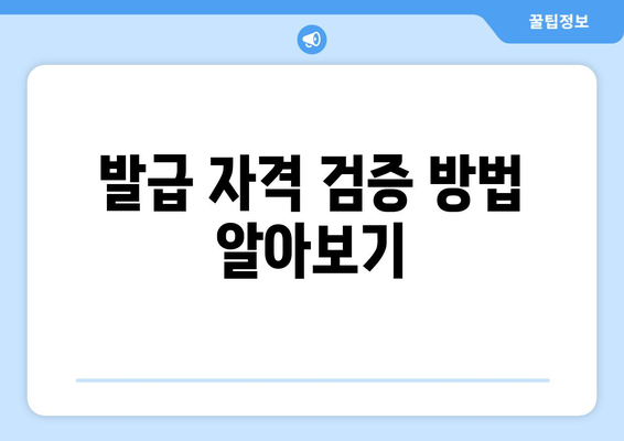 발급 자격 검증 방법 알아보기