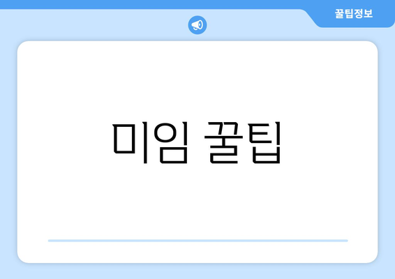 미임 꿀팁