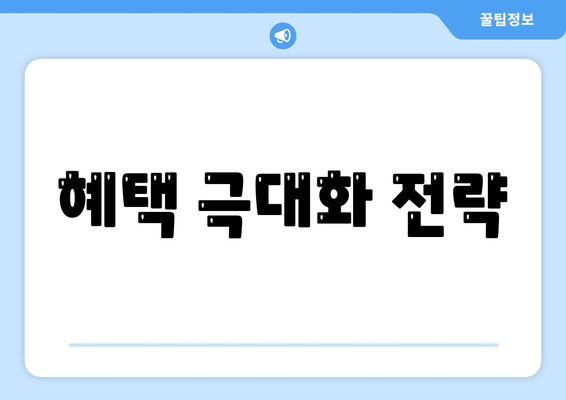 혜택 극대화 전략