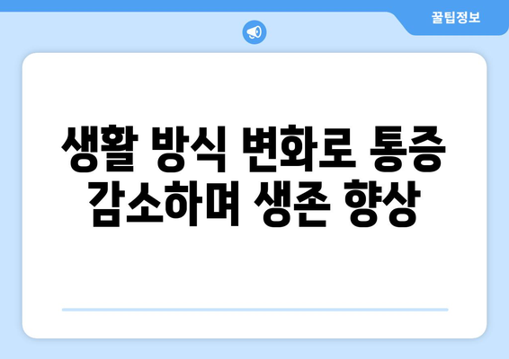 생활 방식 변화로 통증 감소하며 생존 향상
