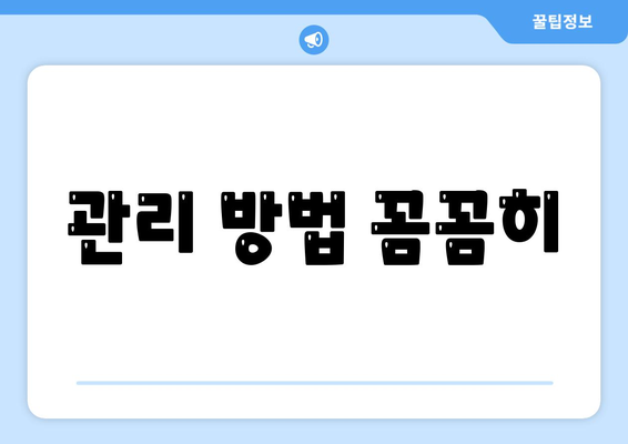 관리 방법 꼼꼼히