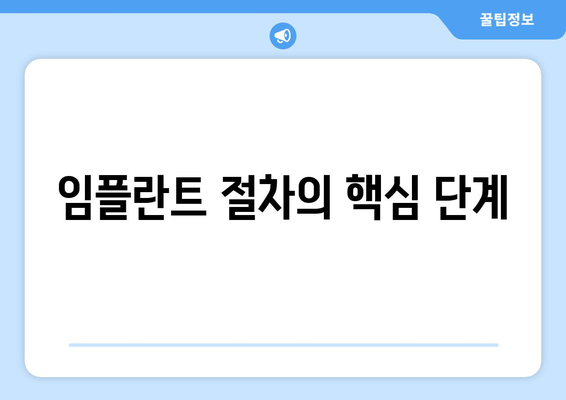 임플란트 절차의 핵심 단계