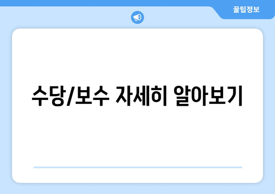 수당/보수 자세히 알아보기