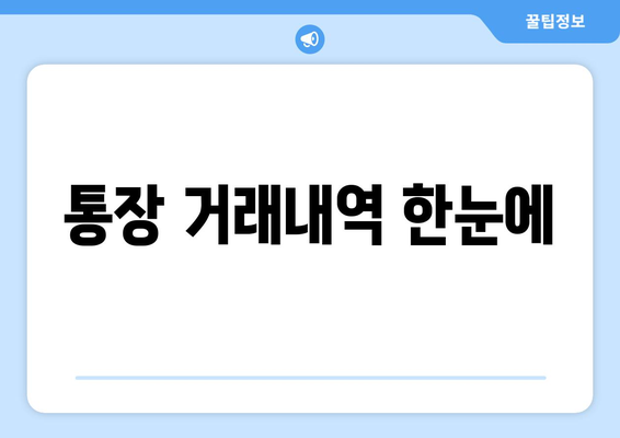 통장 거래내역 한눈에