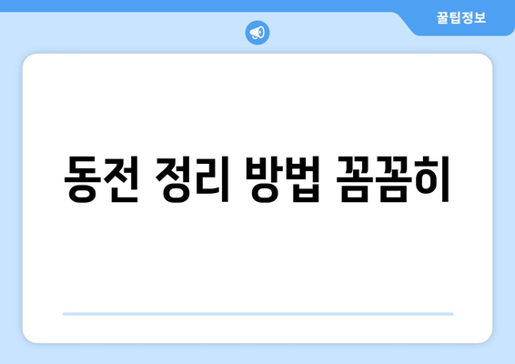 동전 정리 방법 꼼꼼히