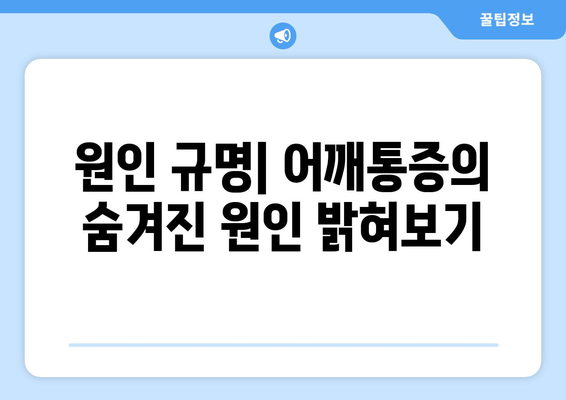 원인 규명| 어깨통증의 숨겨진 원인 밝혀보기