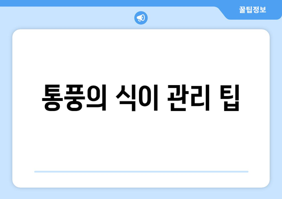 통풍의 식이 관리 팁