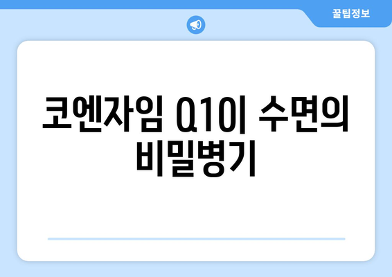 코엔자임 Q10| 수면의 비밀병기