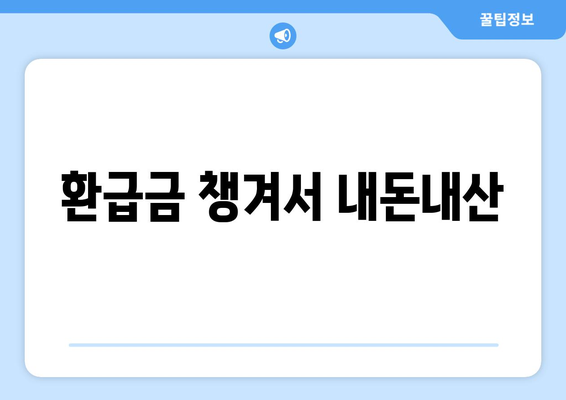 환급금 챙겨서 내돈내산