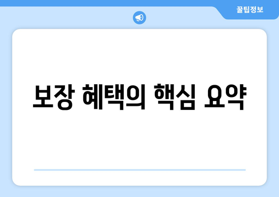 보장 혜택의 핵심 요약