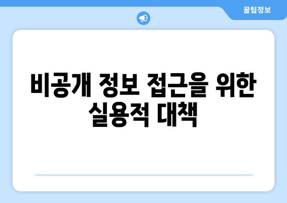 비공개 정보 접근을 위한 실용적 대책