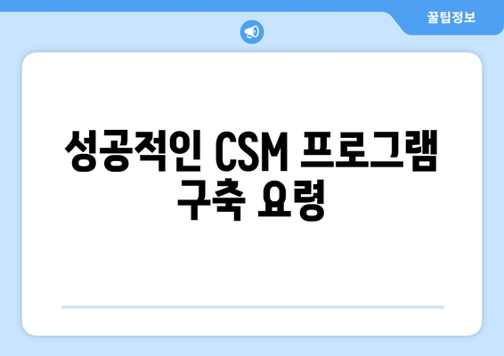 성공적인 CSM 프로그램 구축 요령