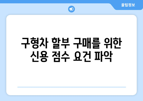 구형차 할부 구매를 위한 신용 점수 요건 파악