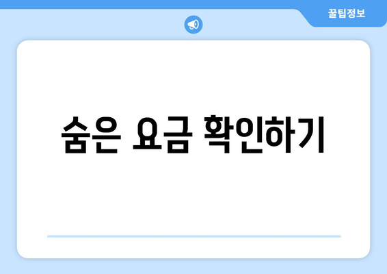 숨은 요금 확인하기