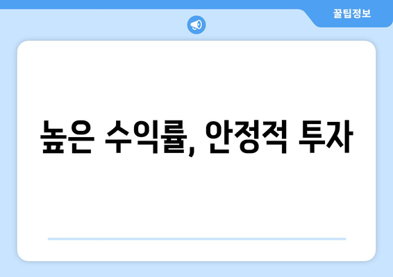 높은 수익률, 안정적 투자