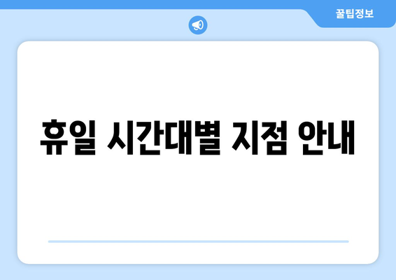 휴일 시간대별 지점 안내