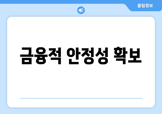 금융적 안정성 확보