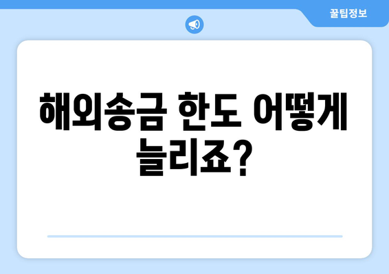 해외송금 한도 어떻게 늘리죠?
