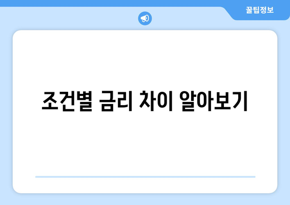 조건별 금리 차이 알아보기