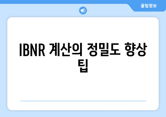 IBNR 계산의 정밀도 향상 팁