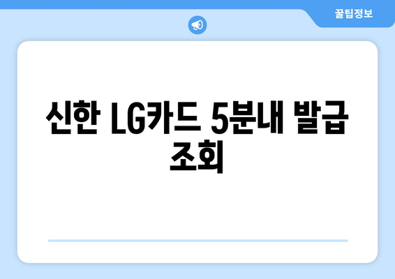 신한 LG카드 5분내 발급 조회