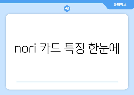 nori 카드 특징 한눈에