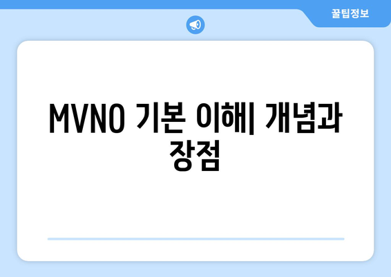 MVNO 기본 이해| 개념과 장점