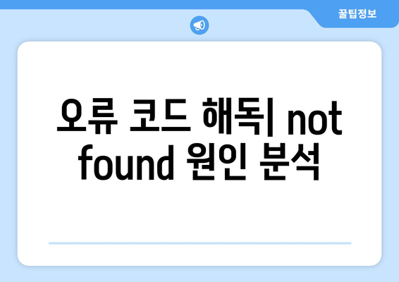오류 코드 해독| not found 원인 분석