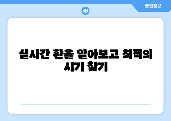 실시간 환율 알아보고 최적의 시기 찾기