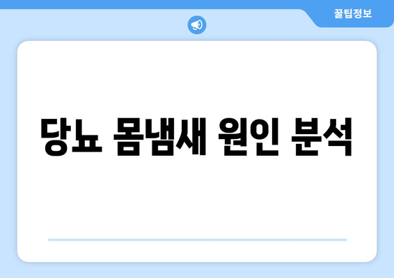 당뇨 몸냄새 원인 분석