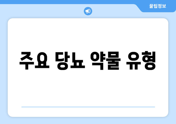 주요 당뇨 약물 유형