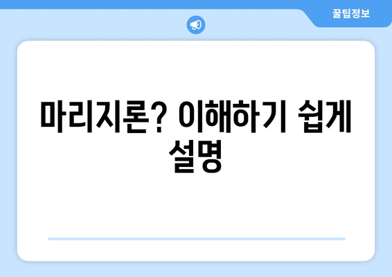 마리지론? 이해하기 쉽게 설명