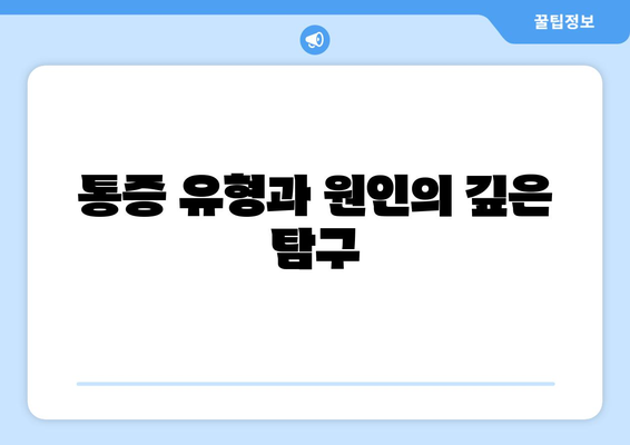 통증 유형과 원인의 깊은 탐구