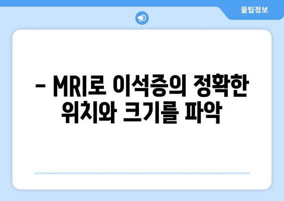 - MRI로 이석증의 정확한 위치와 크기를 파악
