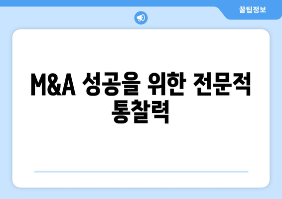 M&A 성공을 위한 전문적 통찰력