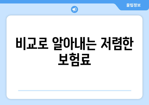 비교로 알아내는 저렴한 보험료