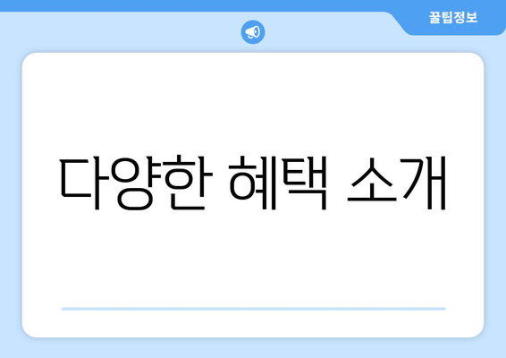 다양한 혜택 소개