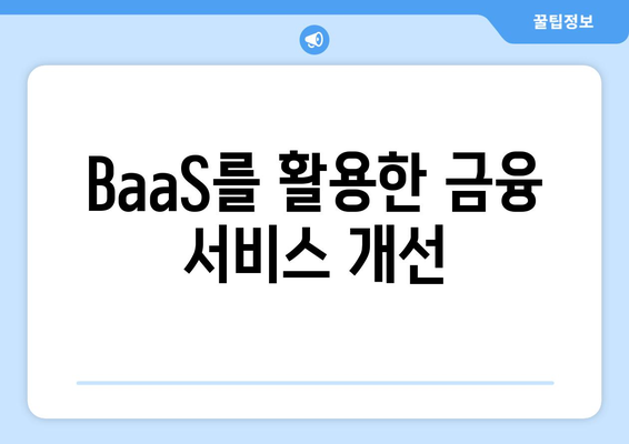 BaaS를 활용한 금융 서비스 개선