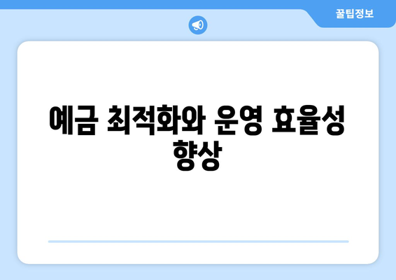 예금 최적화와 운영 효율성 향상